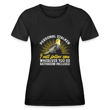 Cockatiel Cockatiel Cockatoo Perroquet Oiseau Cadeau - T-shirt sport Femme - noir - Devant - AI Model Female 172 light (172cm)
