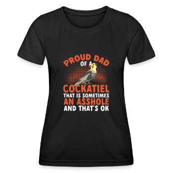 Cockatiel Cockatiel Cockatoo Perroquet Oiseau Cadeau - T-shirt sport Femme - noir - Devant - AI Model Female 172 light (172cm)