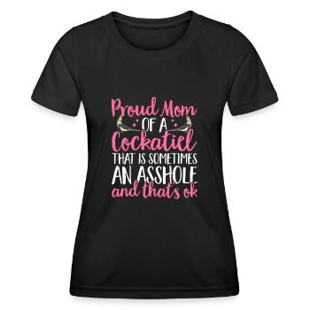 Cockatiel Cockatiel Cockatoo Perroquet Oiseau Cadeau - T-shirt sport Femme - noir - Devant - AI Model Female 172 light (172cm)