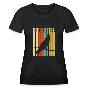 Cockatiel Cockatiel Cockatoo Perroquet Oiseau Cadeau - T-shirt sport Femme - noir - Devant - AI Model Female 172 light (172cm)