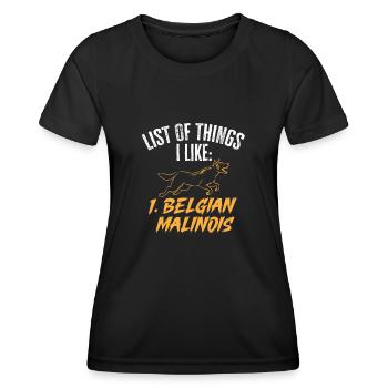 Malinois Belgian Shepherd Mechelaar Dog - Women's Functional T-Shirt - black - Front - AI Model Female 172 light (172cm)