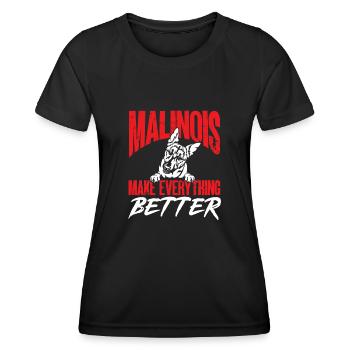 Malinois Belgian Shepherd Mechelaar Dog - Women's Functional T-Shirt - black - Front - AI Model Female 172 light (172cm)