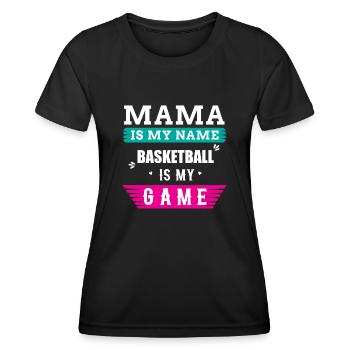 Basketball Mama Spruch - Frauen Funktions-T-Shirt - Schwarz - Vorne - AI Model Female 172 light (172cm)