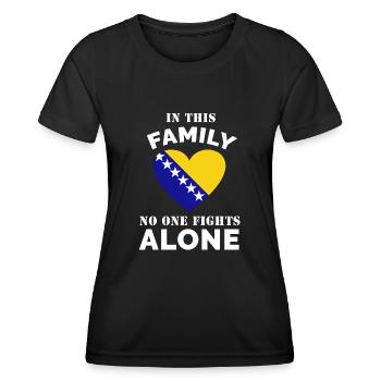 Bosnia Family Spruch - Women's Functional T-Shirt - black - Front - AI Model Female 172 light (172cm)