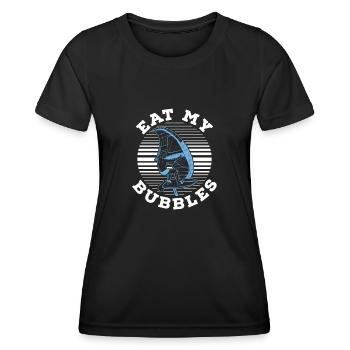 Planche à voile Windsurfer Mangez mes bulles - T-shirt sport Femme - noir - Devant - AI Model Female 172 light (172cm)