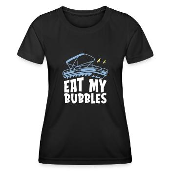 Ponton bateau mange mes bulles - T-shirt sport Femme - noir - Devant - AI Model Female 172 light (172cm)
