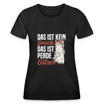 Pferd Reiterin Das ist kein Dreck - Frauen Funktions-T-Shirt - Schwarz - Vorne - AI Model Female 172 light (172cm)