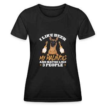 Malinois Belgian Shepherd Mechelaar Dog - Women's Functional T-Shirt - black - Front - AI Model Female 172 light (172cm)