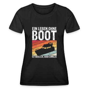 Boot Yacht Jolle Kajak Fan Geschenk Kapitän Schiff - Frauen Funktions-T-Shirt - Schwarz - Vorne - AI Model Female 172 light (172cm)