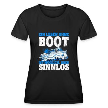 Boot Yacht Jolle Kajak Fan Geschenk Kapitän Schiff - Frauen Funktions-T-Shirt - Schwarz - Vorne - AI Model Female 172 light (172cm)