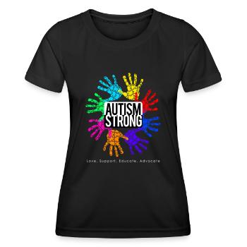Autism Strong - Frauen Funktions-T-Shirt - Schwarz - Vorne - AI Model Female 172 light (172cm)