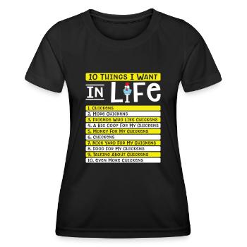 Élevage de poulets Élevage de volailles - T-shirt sport Femme - noir - Devant - AI Model Female 172 light (172cm)