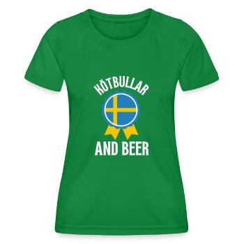 Sweden Swedish Meatball Mer Kötbullar - Frauen Funktions-T-Shirt - Kelly Green - Vorne - AI Model Female 172 dark (172cm)