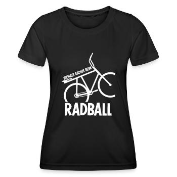 Radball Radlos Radballer - Frauen Funktions-T-Shirt - Schwarz - Vorne - AI Model Female 172 light (172cm)
