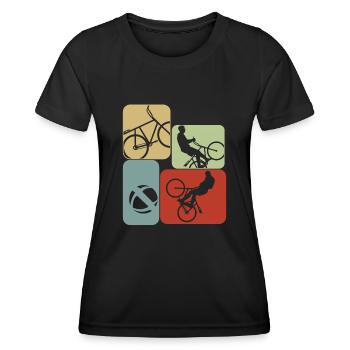 Radball Retro Radballer - Frauen Funktions-T-Shirt - Schwarz - Vorne - AI Model Female 172 light (172cm)