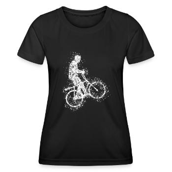 Radball Regentropfen Radballer - Frauen Funktions-T-Shirt - Schwarz - Vorne - AI Model Female 172 light (172cm)