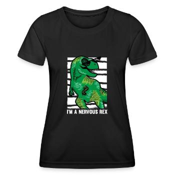 Dinosaurier Erwachsener Dinosaurier - Frauen Funktions-T-Shirt - Schwarz - Vorne - AI Model Female 172 light (172cm)
