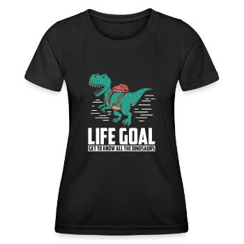 Dinosaure Dinosaure adulte - T-shirt sport Femme - noir - Devant - AI Model Female 172 light (172cm)
