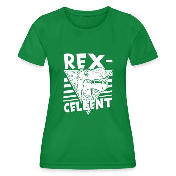 Dinosaurier Erwachsener Dinosaurier - Frauen Funktions-T-Shirt - Kelly Green - Vorne - AI Model Female 172 dark (172cm)