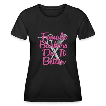 Coiffeur Coiffeur Coiffeur - T-shirt sport Femme - noir - Devant - AI Model Female 172 light (172cm)