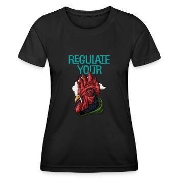 Feminismus reguliert deinen Schwanz - Frauen Funktions-T-Shirt - Schwarz - Vorne - AI Model Female 172 light (172cm)