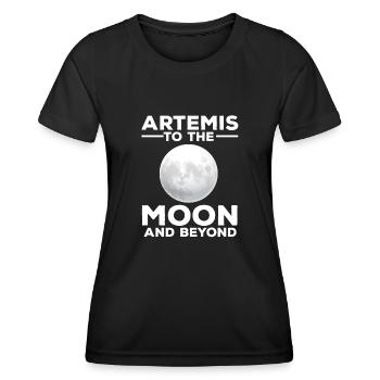 Artemis Funny Quote Rocket Start Mission zum Mond - Frauen Funktions-T-Shirt - Schwarz - Vorne - AI Model Female 172 light (172cm)