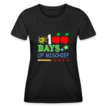 Crayon 100e jour de méfait 100 jours d’école - T-shirt sport Femme - noir - Devant - AI Model Female 172 light (172cm)