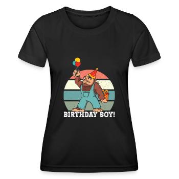 Bigfoot Party Supplies Birthday Boy Sasquatch - Women's Functional T-Shirt - black - Front - AI Model Female 172 light (172cm)
