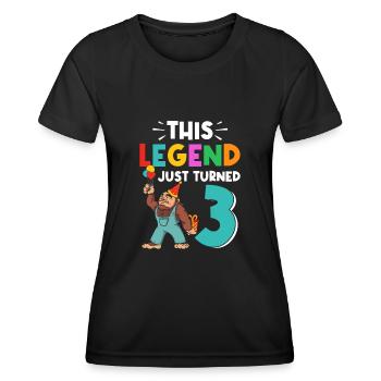Bigfoot Party Supplies Dad Of The Birthday Crew - Women's Functional T-Shirt - black - Front - AI Model Female 172 light (172cm)
