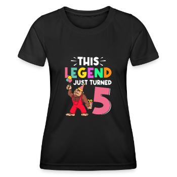 Bigfoot Party Supplies This Legend Just Turned 5 - Women's Functional T-Shirt - black - Front - AI Model Female 172 light (172cm)