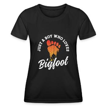 Juste un garçon qui aime les fournitures de fête Bigfoot - T-shirt sport Femme - noir - Devant - AI Model Female 172 light (172cm)