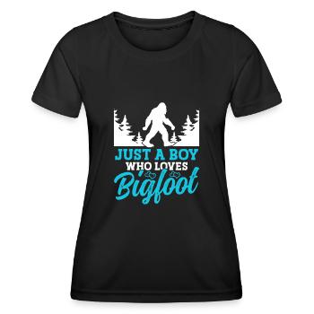 Juste un garçon qui aime les fournitures de fête Bigfoot - T-shirt sport Femme - noir - Devant - AI Model Female 172 light (172cm)