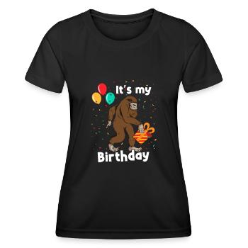 Bigfoot Party Supplies It's My Birthday - Women's Functional T-Shirt - black - Front - AI Model Female 172 light (172cm)