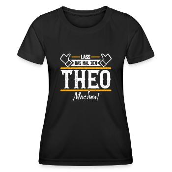 Theo Geschenkidee Geschenk Geburtstag - Frauen Funktions-T-Shirt - Schwarz - Vorne - AI Model Female 172 light (172cm)