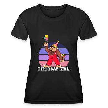 Bigfoot Party Supplies Birthday Girl Sasquatch - Women's Functional T-Shirt - black - Front - AI Model Female 172 light (172cm)