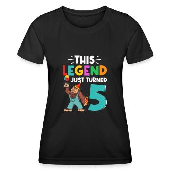 Bigfoot Party Supplies This Legend Just Turned 5 - Women's Functional T-Shirt - black - Front - AI Model Female 172 light (172cm)