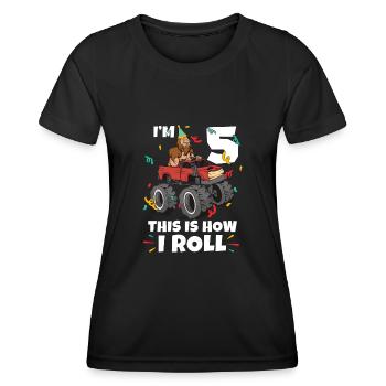 Bigfoot Party Supplies I’m 3 C’est comme ça que je roule - T-shirt sport Femme - noir - Devant - AI Model Female 172 light (172cm)