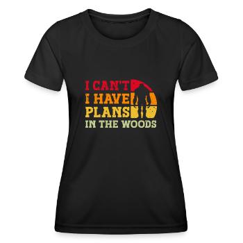 Bigfoot Party Supplies I Can’t I Have Plans In - T-shirt sport Femme - noir - Devant - AI Model Female 172 light (172cm)