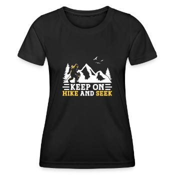 Bigfoot Party Supplies Keep On Hike And Seek - Women's Functional T-Shirt - black - Front - AI Model Female 172 light (172cm)