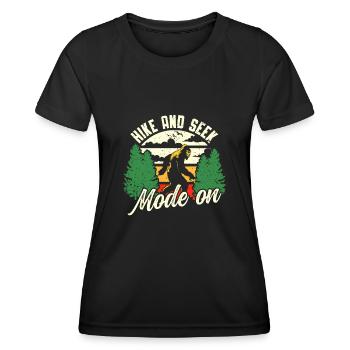 Bigfoot Party Supplies Hike And Seek Mode On - Women's Functional T-Shirt - black - Front - AI Model Female 172 light (172cm)