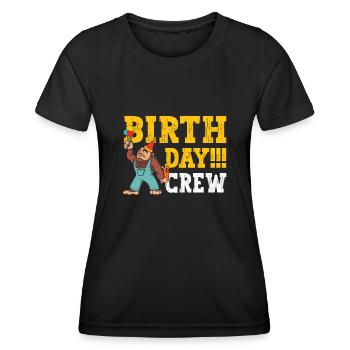 Bigfoot Party Supplies Sasquatch Birthday Crew - Women's Functional T-Shirt - black - Front - AI Model Female 172 light (172cm)