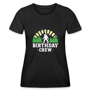 Bigfoot Party Supplies Sasquatch Birthday Crew - Women's Functional T-Shirt - black - Front - AI Model Female 172 light (172cm)