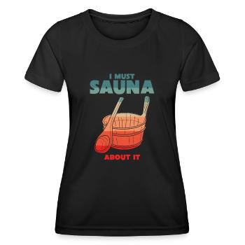Sauna Jogue Sauna Sauna Saunistes - T-shirt sport Femme - noir - Devant - AI Model Female 172 light (172cm)