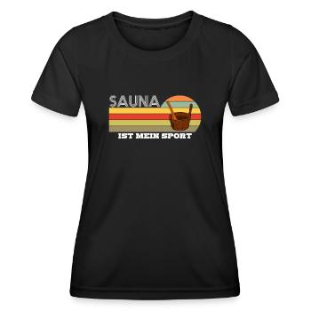 Sauna Sport Saunieren Saunisten Saunist - Frauen Funktions-T-Shirt - Schwarz - Vorne - AI Model Female 172 light (172cm)
