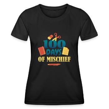 Livres Stylo 100e jour de méfait 100 jours d’école - T-shirt sport Femme - noir - Devant - AI Model Female 172 light (172cm)