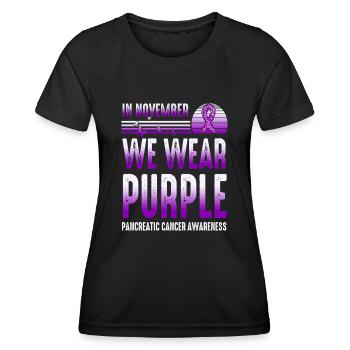 In November We Wear Purple Pancreatic Cancer - Frauen Funktions-T-Shirt - Schwarz - Vorne - AI Model Female 172 light (172cm)