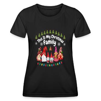 Ceci est ma famille de Noël - T-shirt sport Femme - noir - Devant - AI Model Female 172 light (172cm)