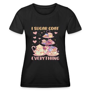 I Sugar Coat Everything Funny Baking - T-shirt sport Femme - noir - Devant - AI Model Female 172 light (172cm)