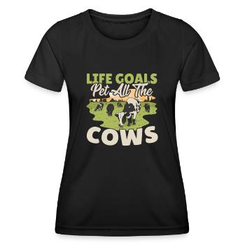 Vache Vaches Muh Pis Vache laitière Ferme Vache Crâne de vache Éleveur - T-shirt sport Femme - noir - Devant - AI Model Female 172 light (172cm)