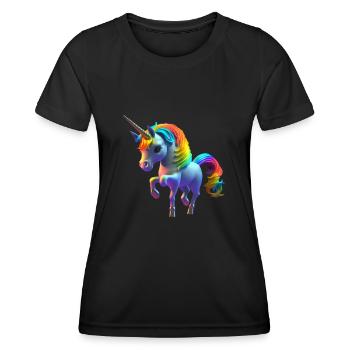 Süßes kleines Einhorn ist auf der Suche nach dir 2 - Frauen Funktions-T-Shirt - Schwarz - Vorne - AI Model Female 172 light (172cm)